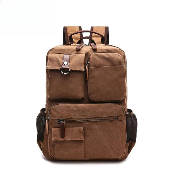 New Men Canvas Backpack Shoulder Bag Students Leisure Bag Computer Bag