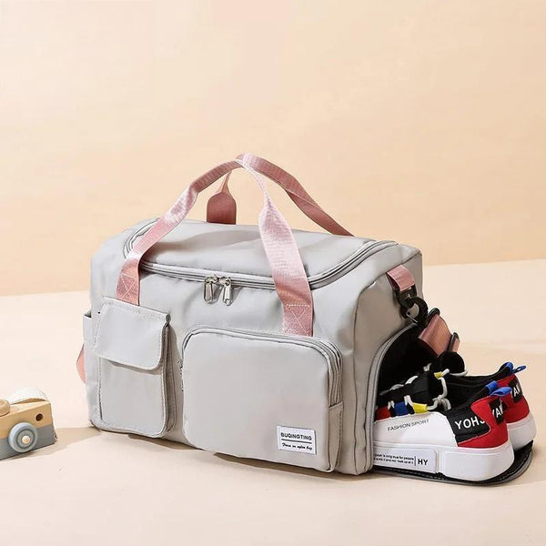 Travel Canvas Bags Gym Bag For Women Duffle Bags Waterproof Shoulder Shoe Compartment Pocket