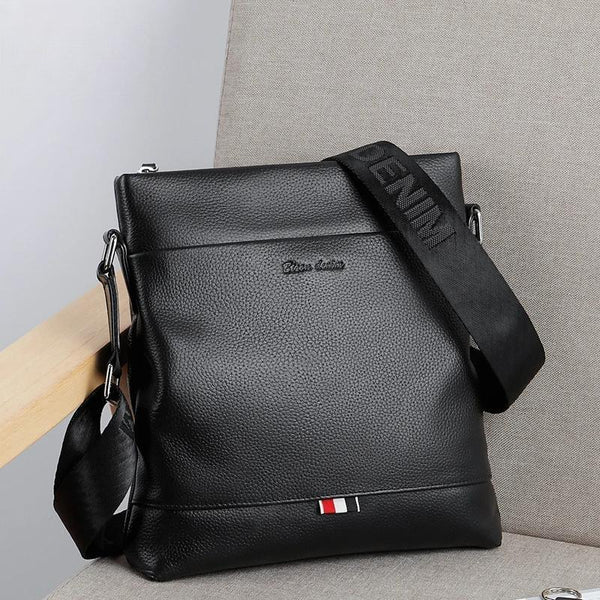 Genuine Leather Mens Shoulder bag iPad Messenger Bag