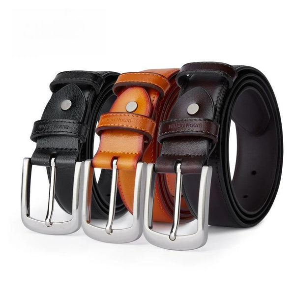 Genuine Leather Men's Belt High Quality Buckle Jeans Cowskin Casual Belts