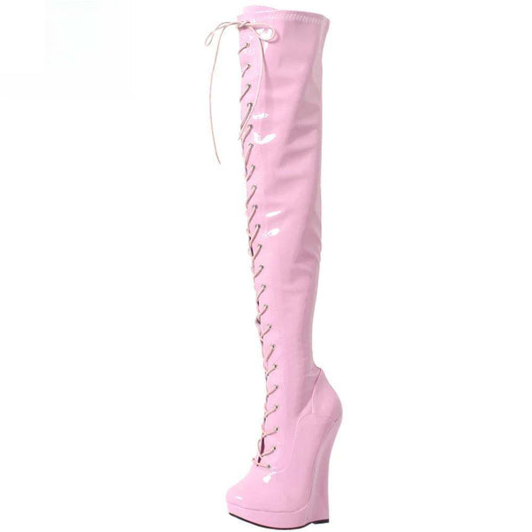 New Extreme High 7"/18CM Wedge Heels Crotch Boots