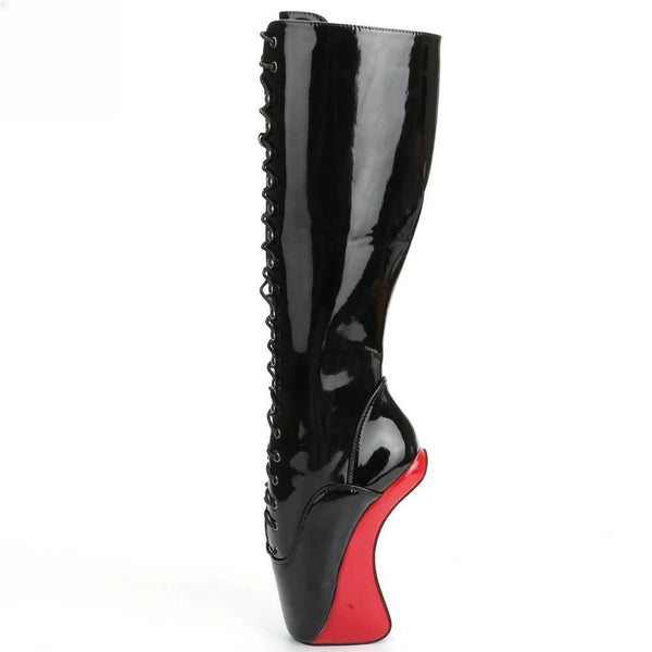 7" High heel Pony Hoof Sole Heelless Ballet Boots