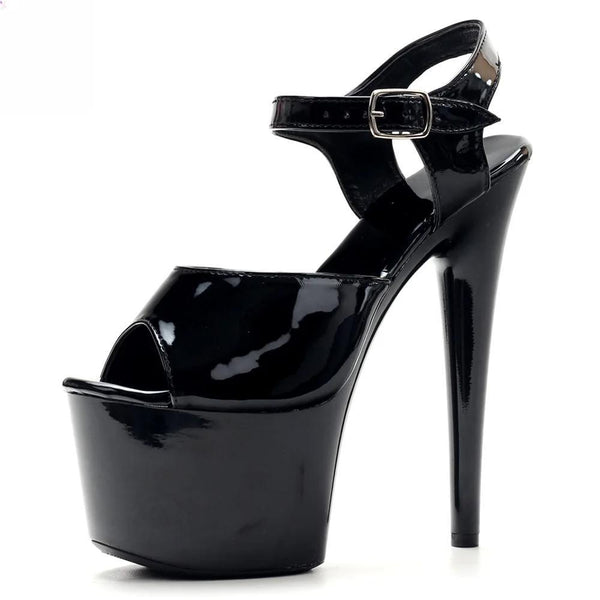 17CM High Heel Ankle Strap Pole Dancing Lap Dancer Shoes Size36-43