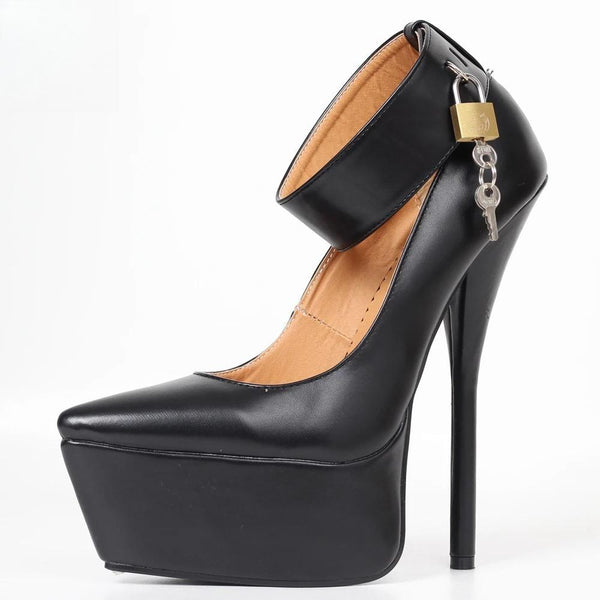 7 Inch High Heel Ankle Strap Platform Pump Size36-46