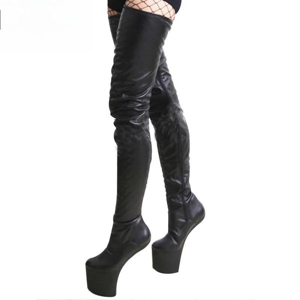 Women boots 20CM Super High Heel Heelless Sexy Fetish Female Over-Knee Boots