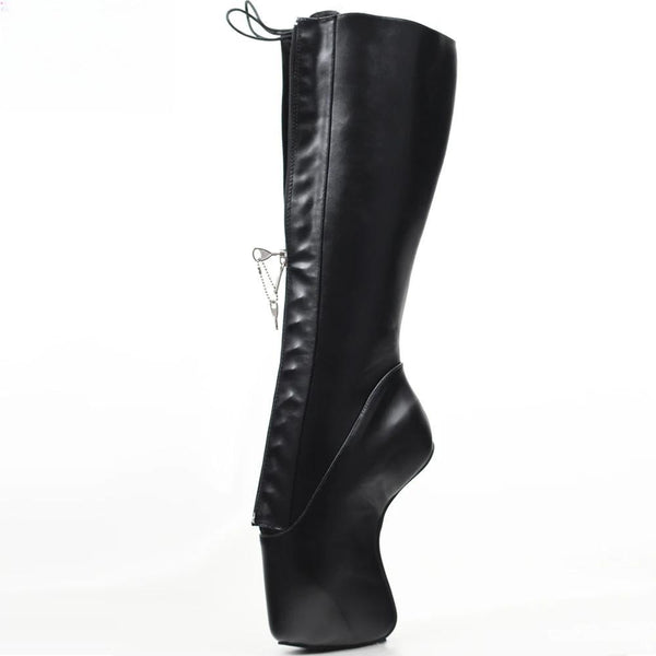 7" Super High Heel Ballet Boots Hoof Heelless Heels