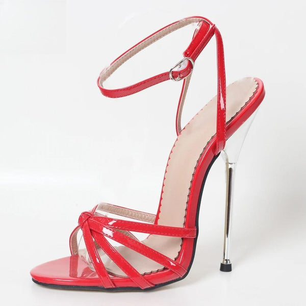 exy Ultra-high 14-16CM Pointed Toe Stiletto Red Women High Heel Cross-heeled Shoes