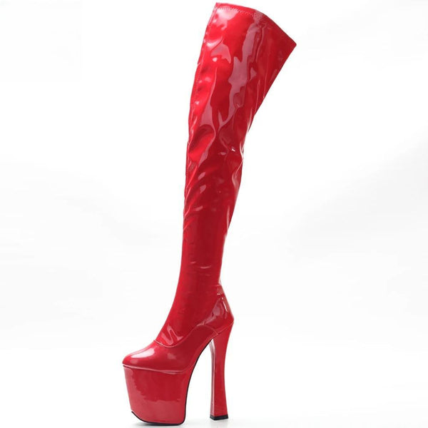 Sexy 20cm /8 inch high heel Over the knee Stiefel boots Women 9cm platform thigh high boots