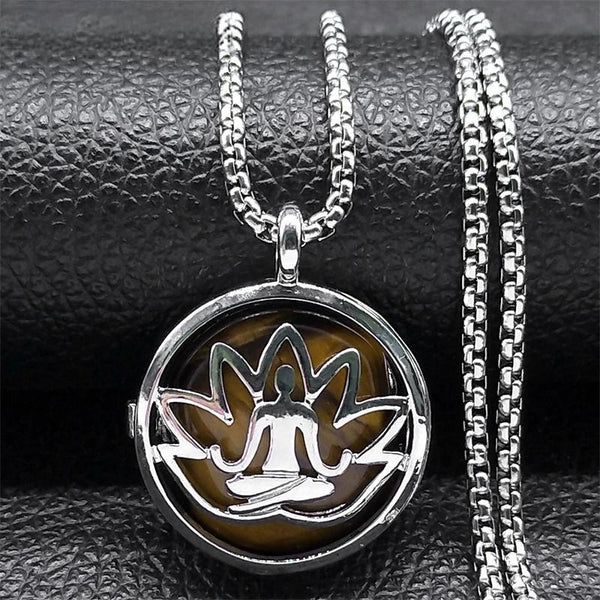 Aesthetic Lotus Buddha Meditation Spirit Necklace for Women Men