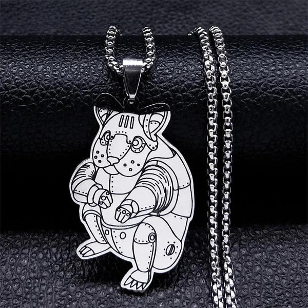 Steampunk Mouse Necklace Stainless Steel Mechanical Rat Necklaces