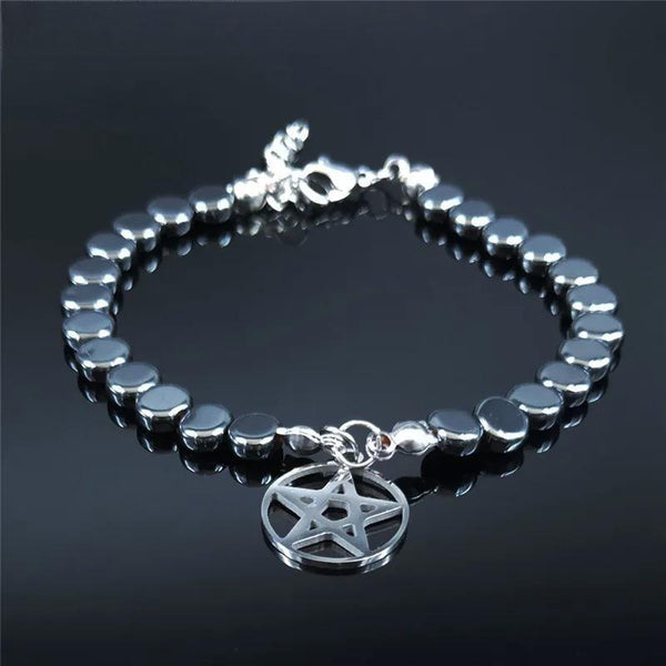 Fashion Witchcraft Pentagram Stainless Steel Chain Bracelet for Women