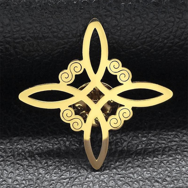 Aesthetic Celtic Knot Brooch Pin for Women Men Stainless Steel