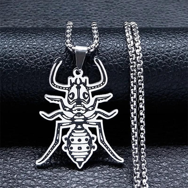 Machinery Ant Necklace Stainless Steel Silver Color Machine Necklaces