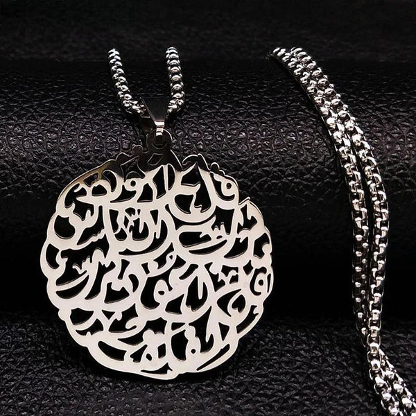 Fashion Islam Stainless Steel Necklaces for Women Silver Color