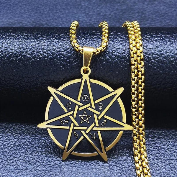 Witchcraft Astrology Stainless Steel Chain Necklaces