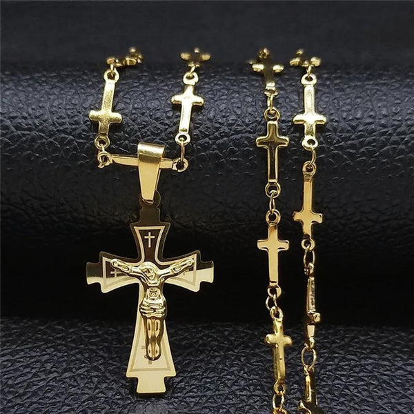 Stainless Steel Catholicism Jesus Chokers Necklaces Women/Men