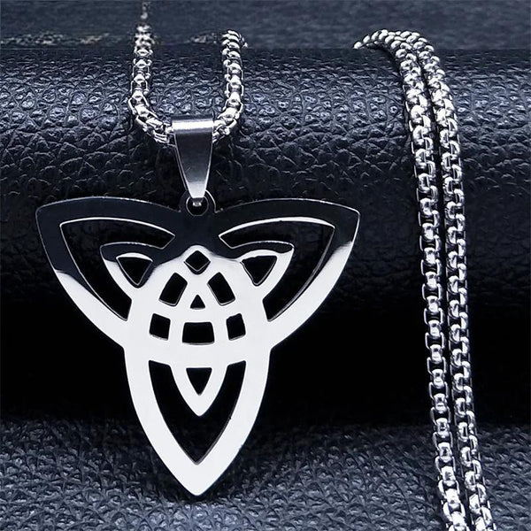 Celtic Irish Knot Necklace Stainless Steel Silver Color Trinity Symbol Necklaces