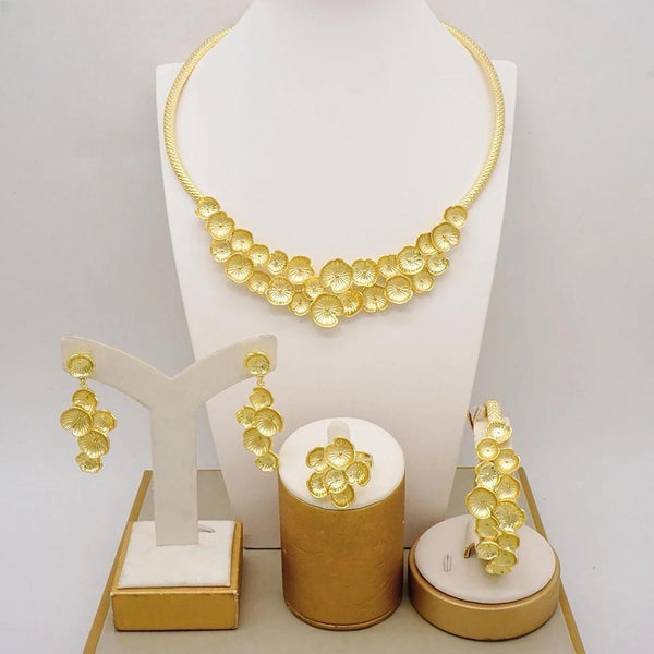 Brazilian Flower Necklace Dubai Jewelry Sets For Women