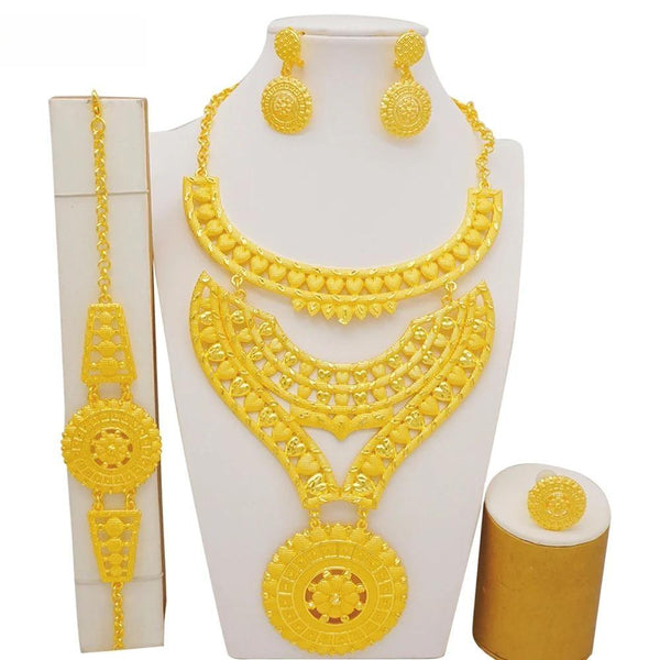 Luxury Dubai Jewelry  African Ethiopian Big Round Necklace Sets