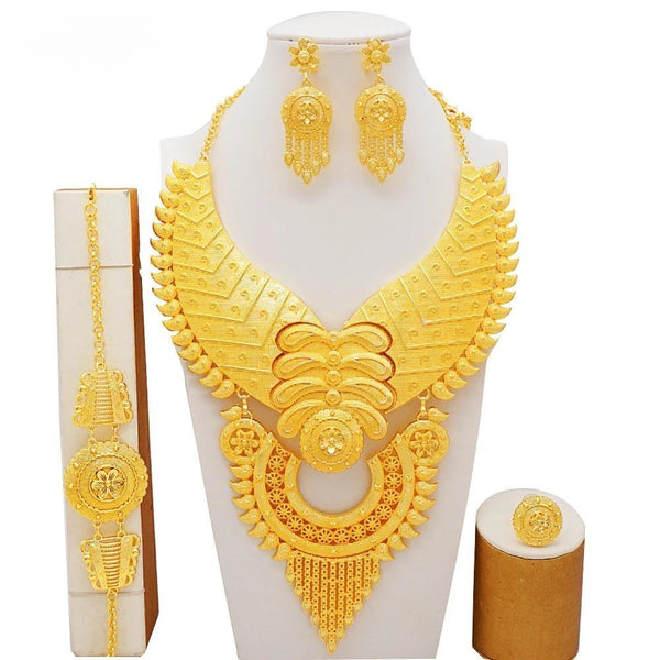 Trend Luxury Dubai Gold Color African Ethiopian Bridal Wedding Sets