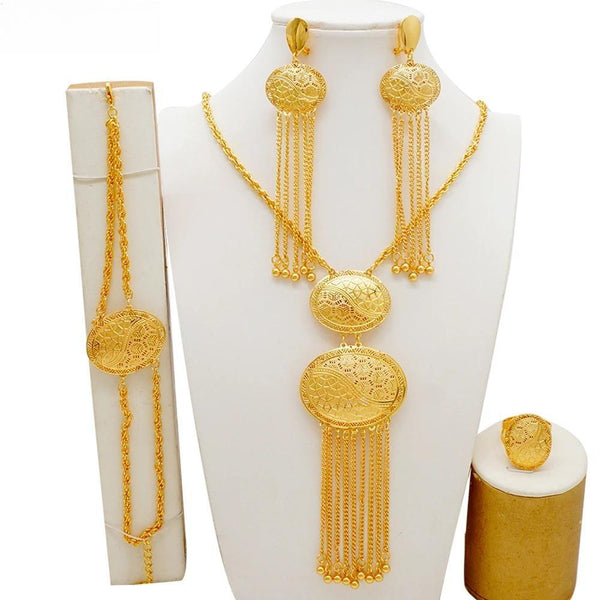 Fashion African Dubai Gold Color Jewelry Sets For Women