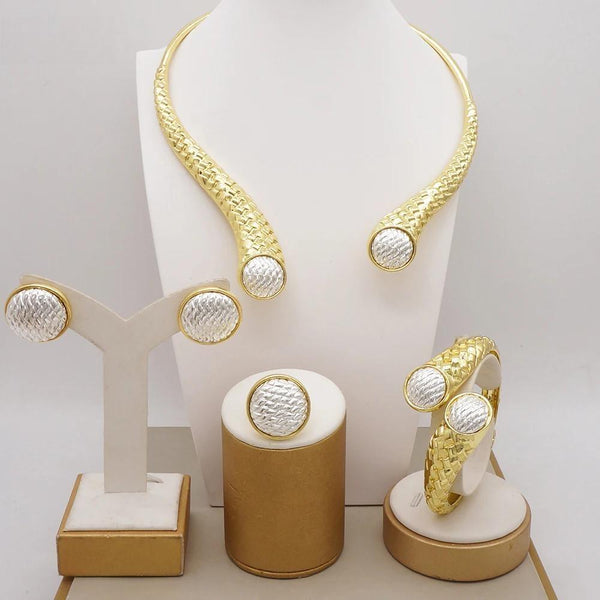 Luxury Gold Color Jewelry Set Italian Jewelry Sets Women