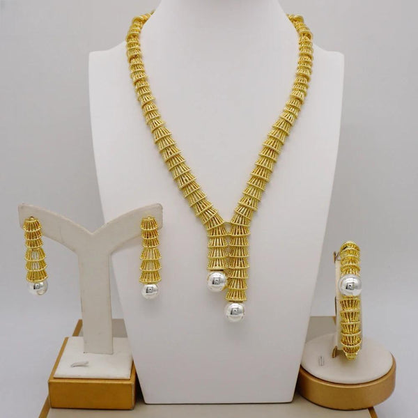 Luxury  Arabic Gold Color Jewelry Set Exquisite Necklace set For Women