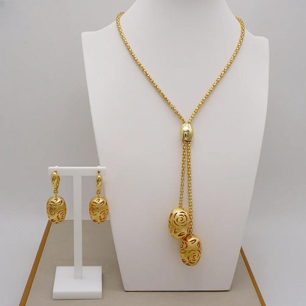 Exquisite Dubai African Italian Style Necklace Earrings Set