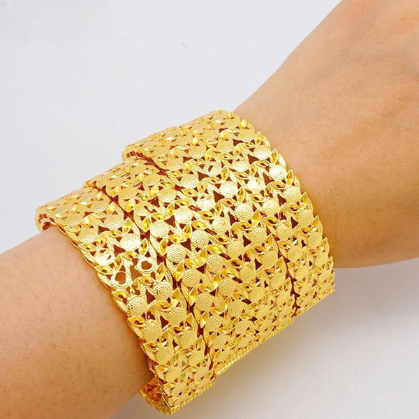 Luxury Dubai Copper Plated Gold Color Bracelet Trendy African Bracelet