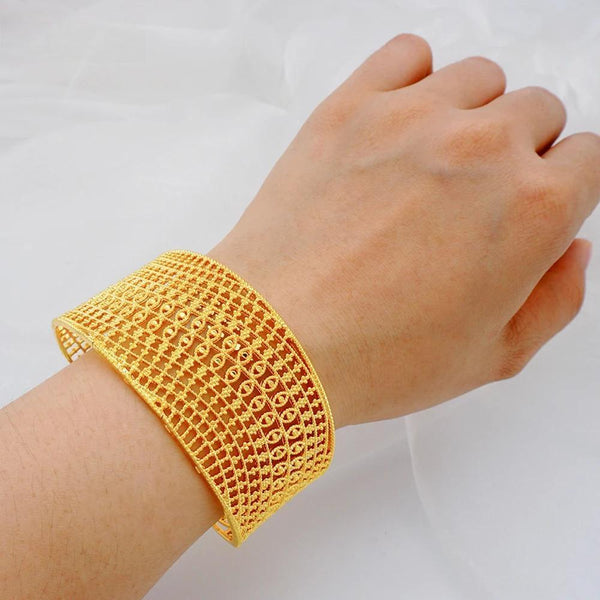 Luxury Brazilian Bangles For Women Dubai African Gold Color Bangles