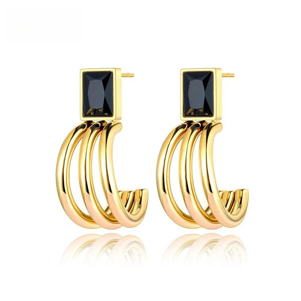 18K Gold Plated Titanium Stainless Steel Geometric Earrings