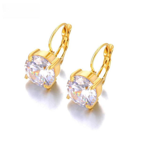 Luxury Sparkling AAA Cubic Zirconia Huggie Earrings For Women