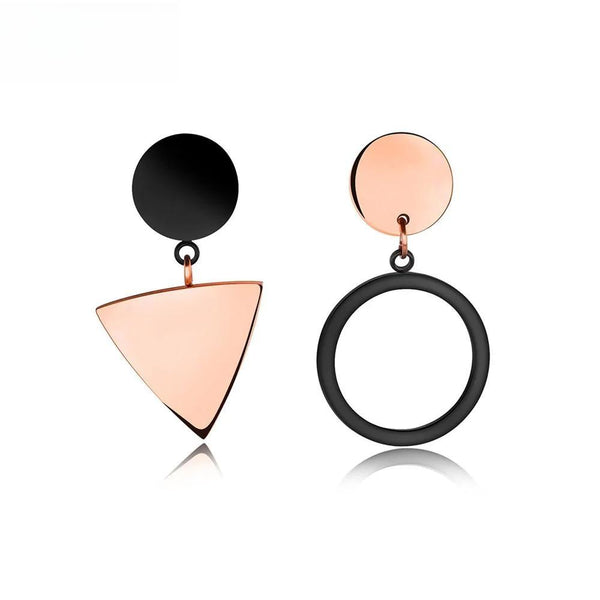 Simple Geometric Triangular Round Earrings