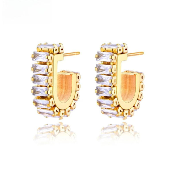 Sparkling Cubic Zirconia Crystal Party Earrings Jewelry For Women