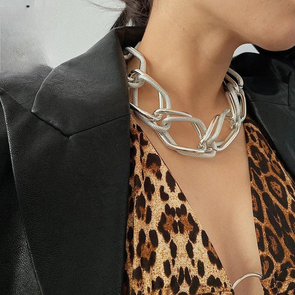 Exaggerated Big Chunky Chains Necklace Chokers for Women