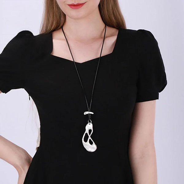 Trending Silver Color Irregular Long Collares Chains Necklace Gothic Jewelry for Women