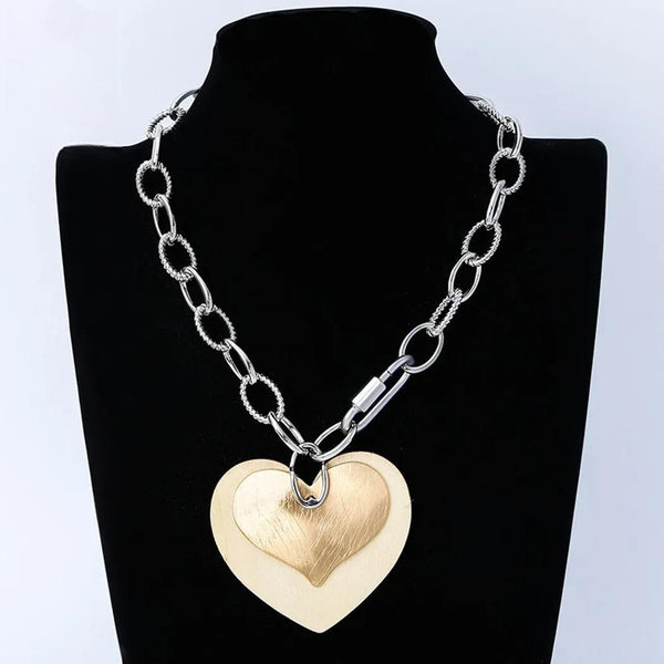 Gold Color Heart Necklace for Women Trending Products Gothic Chains Pendants