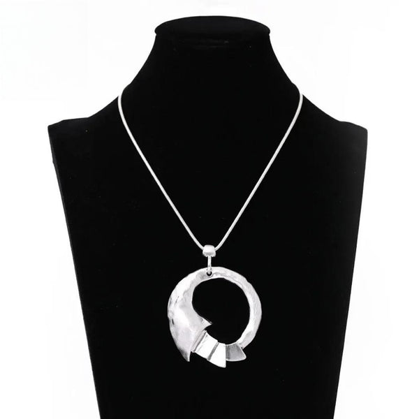 Valentines Day Silver Color Geometric Necklace Goth Jewelry Trending Products Pendants