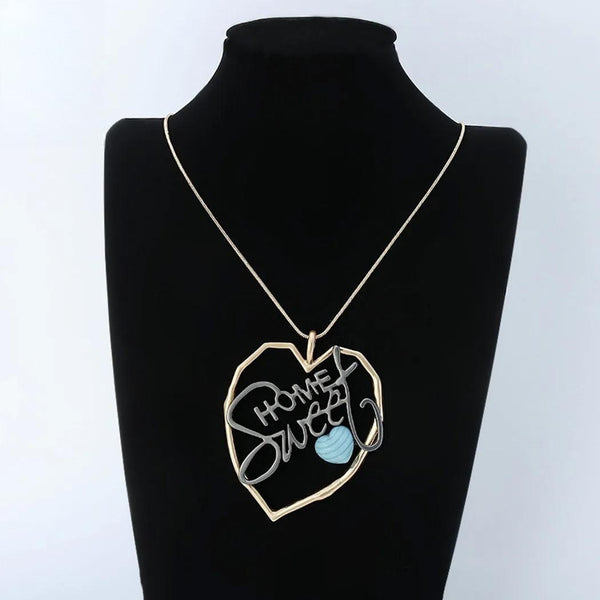 Fashion Heart Colar Necklace "Sweet Home" Suspension Pendants Goth Jewelry for Women