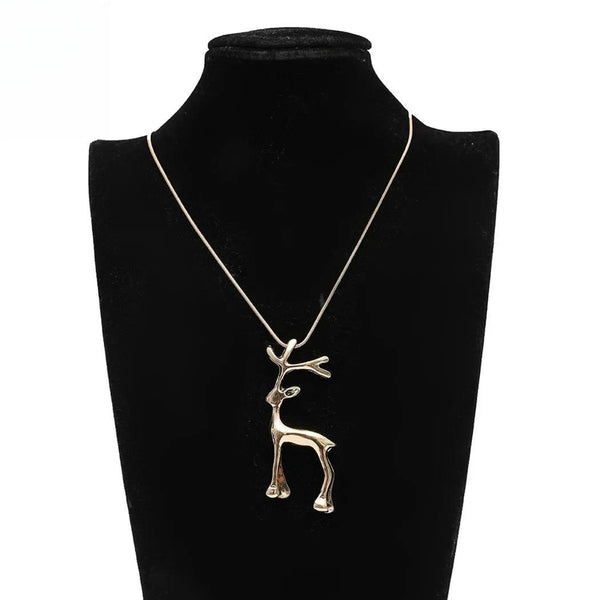 Fashion New in Gold Color Deer Suspension Pendants Necklace