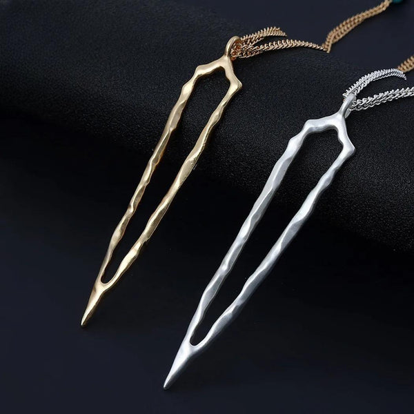 New in Fashion Long Colar Necklace Geometric Suspension Pendants Chains