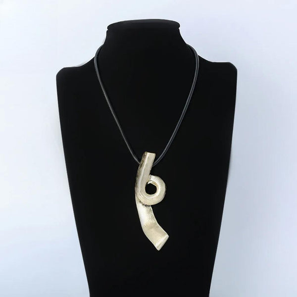 Gold Color Geometric Twisted Long Chains Necklace for Women Trending Products Pendants