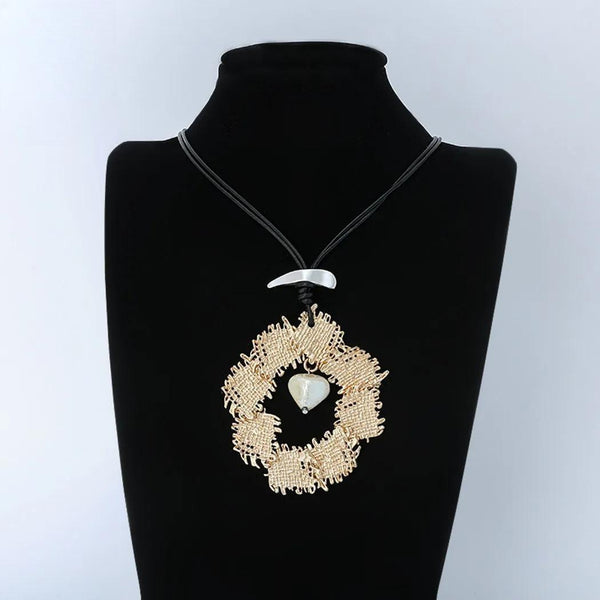 Vintage Gold Color Alloy Suspension Collares Necklace for Women