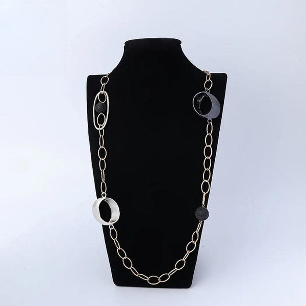 Vintage Long Cross Iron Chains Alloy Collares Necklace for Women