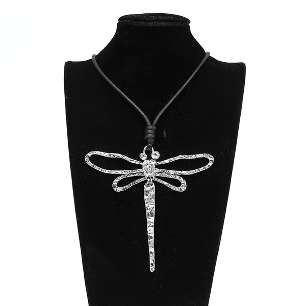 New in Silver Color Dragonfly Pendants Choker Necklace