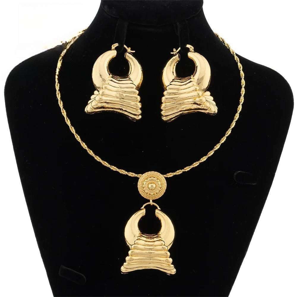 Jewelry Sets For Women Copper Pendant Necklace Earrings