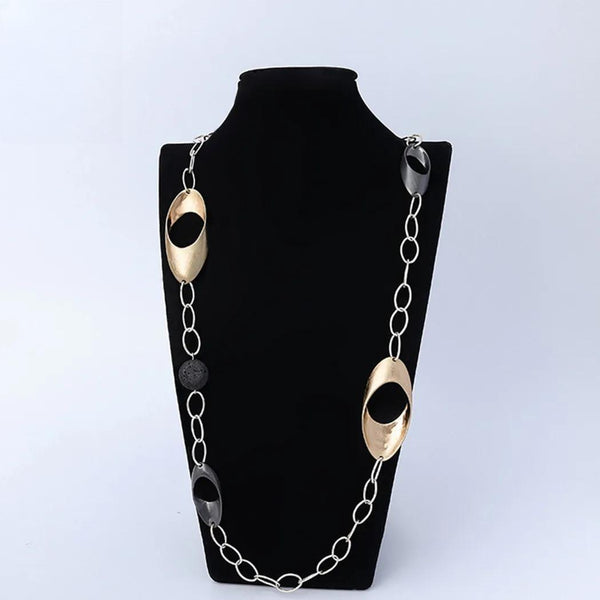 Vintage Trending Products with Volcanic Rock Valentines Day Long Chains Geometric Necklace for Women