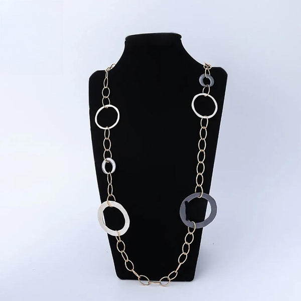 Vintage Long Cross Iron Chains Alloy Collares Necklace for Women