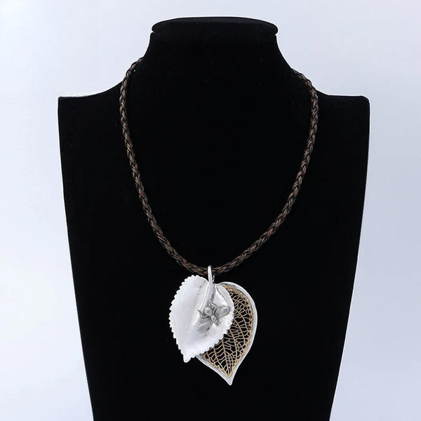 Vintage Hollow Leaf Shape Necklace for Women