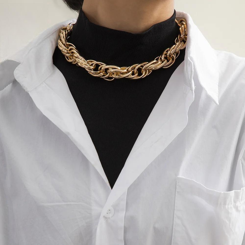 Punk Gothic Neck Chokers Chunky Twist Chains Necklace for Women